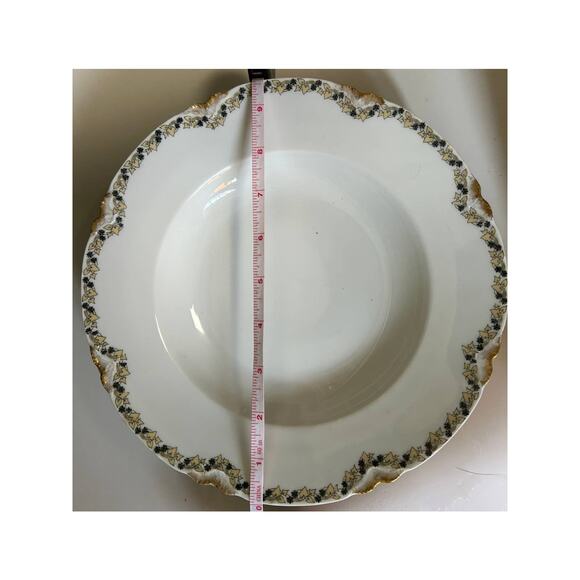 Limoges by Frank Haviland-8 plates/10 lunch/4 soup-Gold yellow ivy - Picture 7 of 9